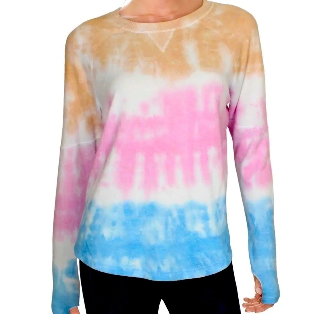 Theo & Spence Rainbow Ombre Tie Dye Crewneck